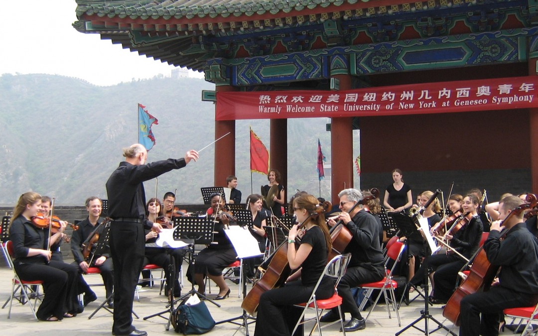 SUNY Geneseo Orchestra Performing on the Great Wall of China