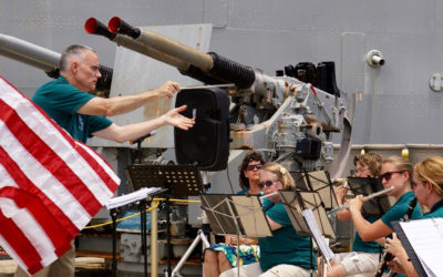 Stillwater Community Band performing on the USS Missouri